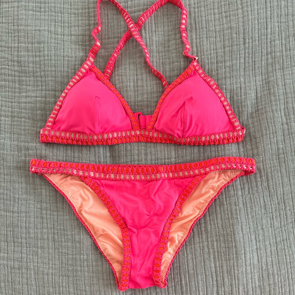 Neon pink bikini